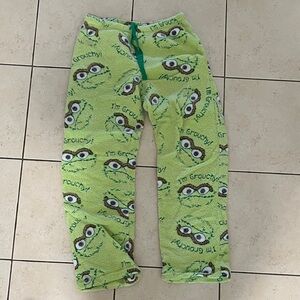 Sesame Street Green Pajama Bottoms with Character Print